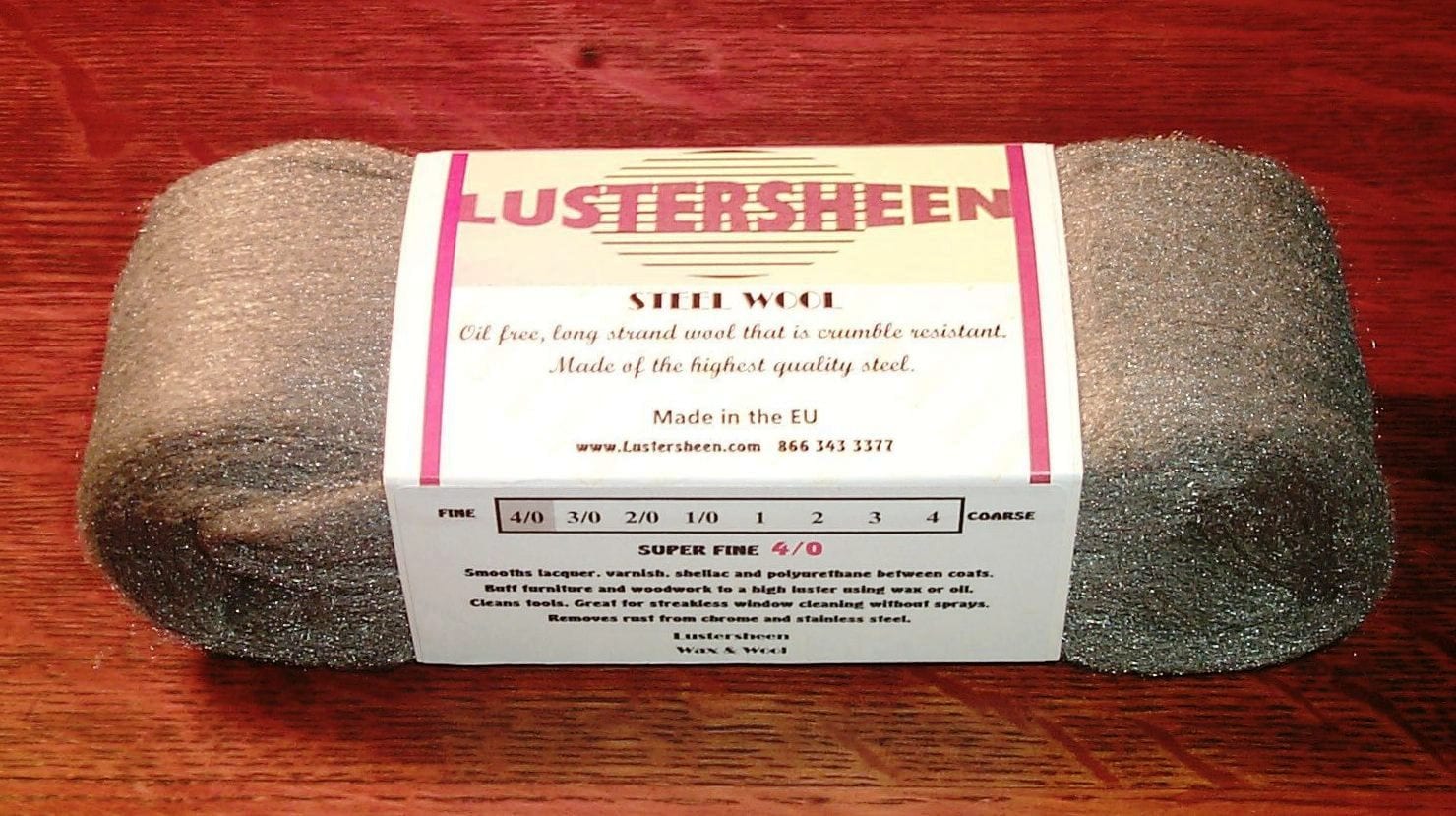 3.5 OZ Lustersheen Oil Free Steel Wool / 2.5 Inch wide web