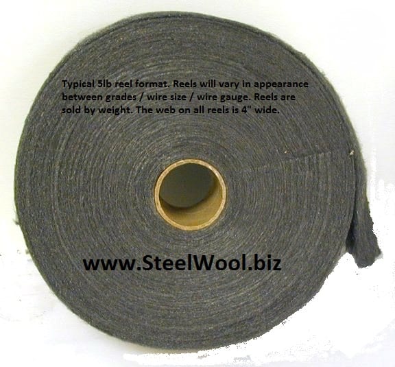 Coarse Stainless Steel Wool, 1lb Roll