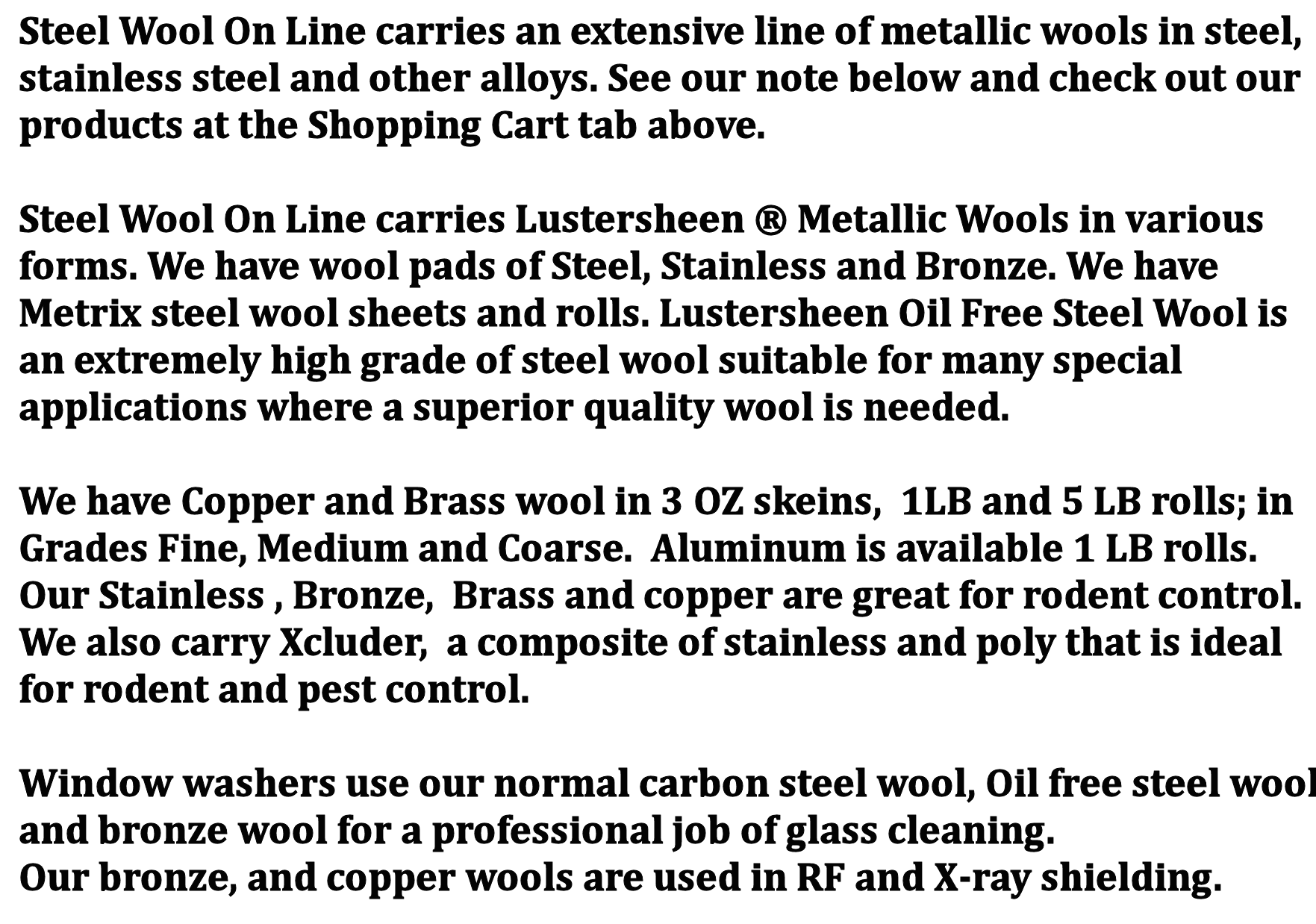 Oil Free Stainless Steel Wool 8 Pack! Coarse Grade 